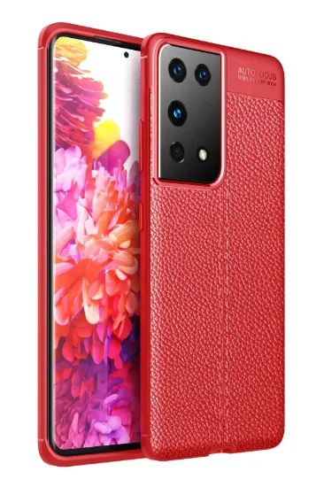 Newface Samsung Galaxy S21 Ultra Kılıf Auto Focus Kapak - Kırmızı resmi