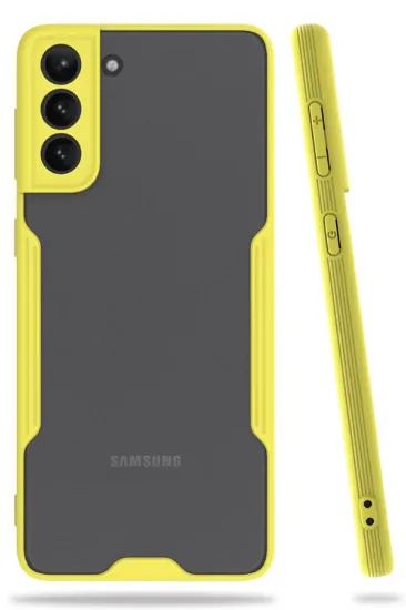 Newface Samsung Galaxy S21 Plus Kılıf Platin Silikon - Sarı resmi