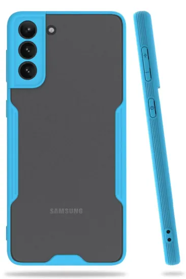 Newface Samsung Galaxy S21 Plus Kılıf Platin Silikon - Mavi resmi