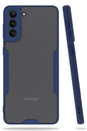 Newface Samsung Galaxy S21 Plus Kılıf Platin Silikon - Lacivert resmi