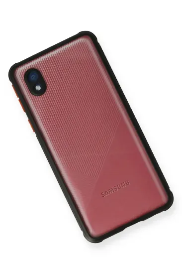 Newface Samsung Galaxy A01 Core Kılıf Miami Şeffaf Silikon - Siyah resmi
