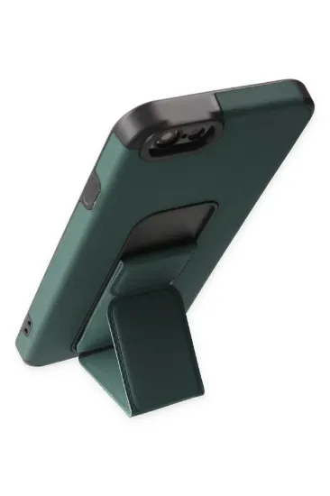 Newface iPhone 6 Kılıf Mega Standlı Silikon - Yeşil resmi