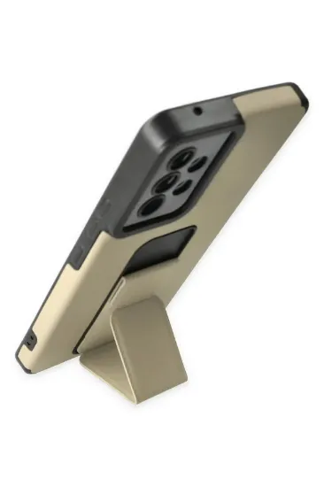 Newface Samsung Galaxy A53 5G Kılıf Mega Standlı Silikon - Gold resmi