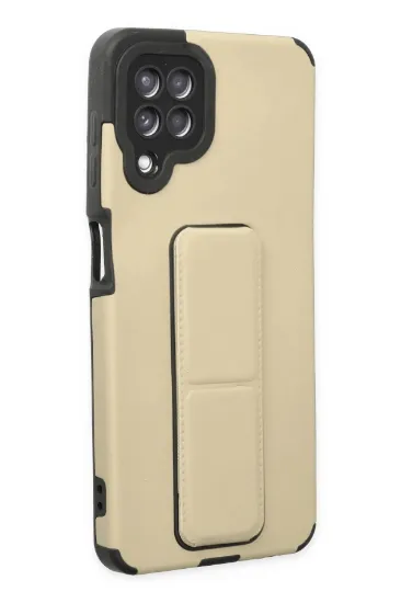 Newface Samsung Galaxy A22 Kılıf Mega Standlı Silikon - Gold resmi