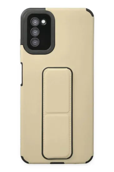 Newface Samsung Galaxy A03S Kılıf Mega Standlı Silikon - Gold resmi