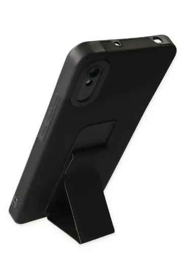 Newface Xiaomi Redmi 9A Kılıf Mega Standlı Silikon - Siyah resmi