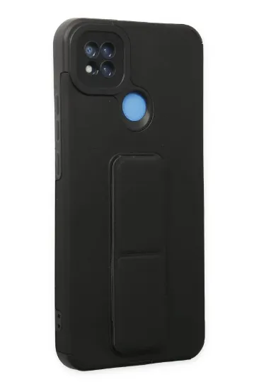 Newface Xiaomi Redmi 9C Kılıf Mega Standlı Silikon - Siyah resmi