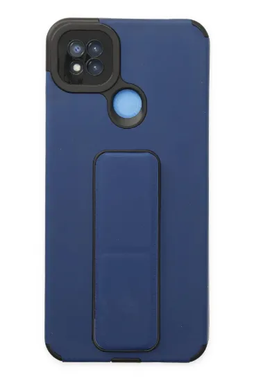 Newface Xiaomi Redmi 9C Kılıf Mega Standlı Silikon - Mavi resmi