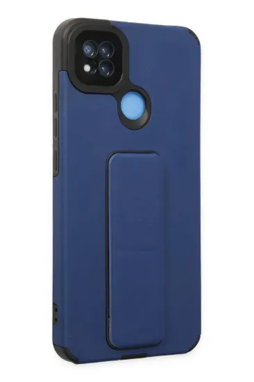 Newface Xiaomi Redmi 9C Kılıf Mega Standlı Silikon - Mavi resmi