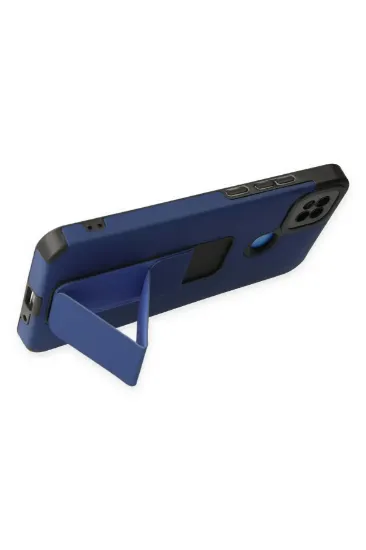 Newface Xiaomi Redmi 9C Kılıf Mega Standlı Silikon - Mavi resmi