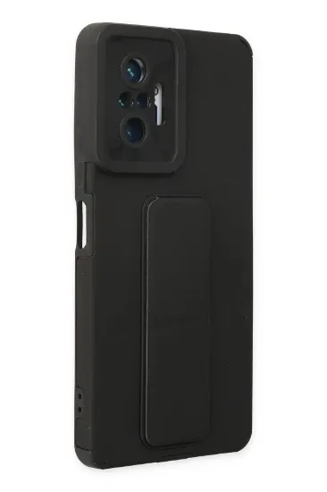 Newface Xiaomi Redmi Note 10 Pro Kılıf Mega Standlı Silikon - Siyah resmi