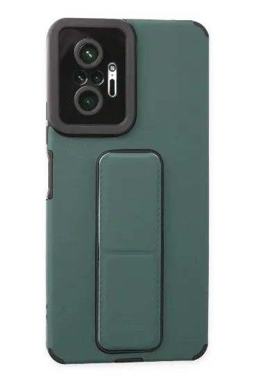 Newface Xiaomi Redmi Note 10 Pro Kılıf Mega Standlı Silikon - Yeşil resmi