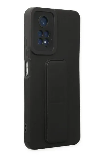 Newface Xiaomi Redmi Note 11 Kılıf Mega Standlı Silikon - Siyah resmi