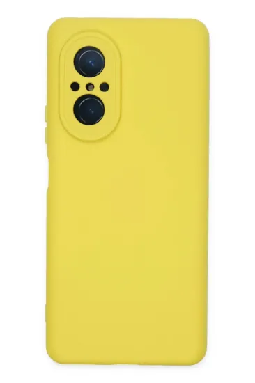 Newface Huawei Nova 9 SE Kılıf Nano içi Kadife Silikon - Sarı resmi