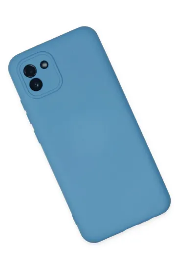 Newface Samsung Galaxy A03 Kılıf Nano içi Kadife Silikon - Mavi resmi