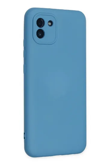 Newface Samsung Galaxy A03 Kılıf Nano içi Kadife Silikon - Mavi resmi