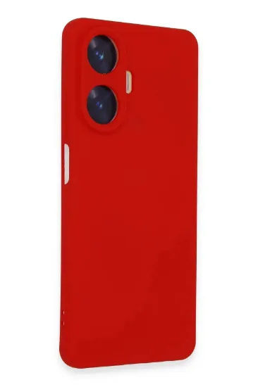 Newface Realme C55 Kılıf Nano içi Kadife Silikon - Kırmızı resmi