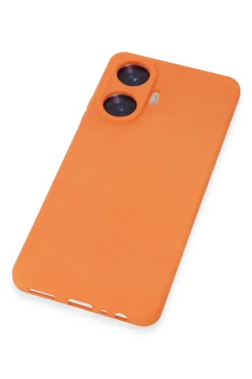 Newface Realme C55 Kılıf Nano içi Kadife Silikon - Turuncu resmi