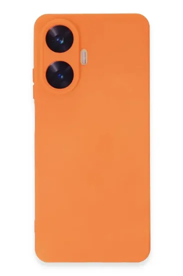 Newface Realme C55 Kılıf Nano içi Kadife Silikon - Turuncu resmi