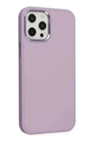 Newface iPhone 12 Pro Max Kılıf Asya Deri Silikon - Lila resmi