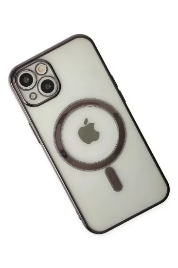 Newface iPhone 14 Plus Kılıf Magneticsafe Lazer Silikon - Siyah resmi
