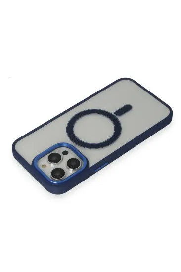 Newface iPhone 14 Pro Kılıf Room Magneticsafe Silikon - Lacivert resmi