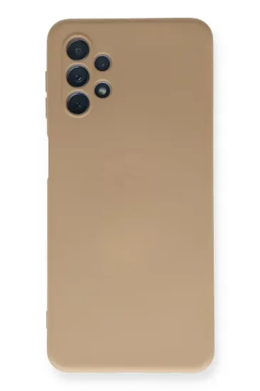 Newface Samsung Galaxy A32 5G Kılıf Nano içi Kadife Silikon - Bej resmi