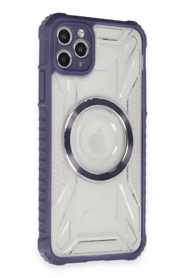 Newface iPhone 11 Pro Kılıf Prag Magneticsafe Kapak - Derin Mor resmi