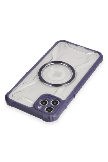 Newface iPhone 11 Pro Kılıf Prag Magneticsafe Kapak - Derin Mor resmi