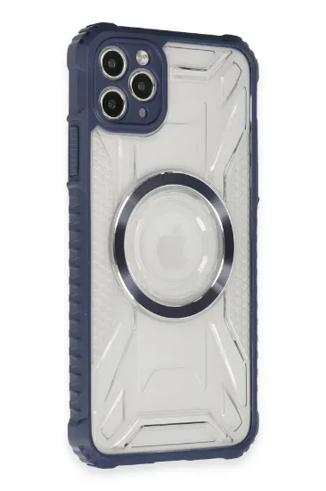Newface iPhone 11 Pro Max Kılıf Prag Magneticsafe Kapak - Lacivert resmi