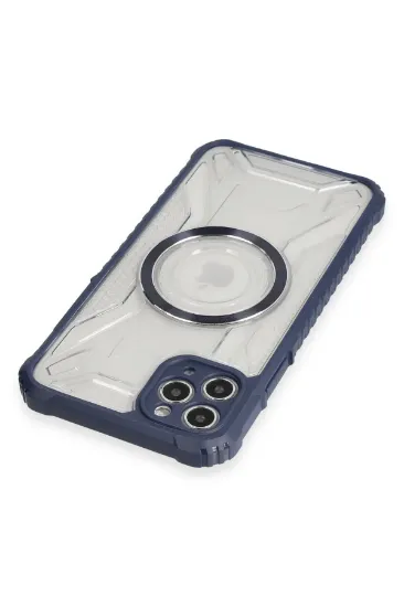 Newface iPhone 11 Pro Max Kılıf Prag Magneticsafe Kapak - Lacivert resmi