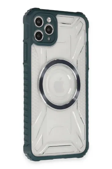Newface iPhone 11 Pro Max Kılıf Prag Magneticsafe Kapak - Koyu Yeşil resmi