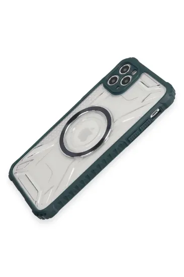 Newface iPhone 11 Pro Max Kılıf Prag Magneticsafe Kapak - Koyu Yeşil resmi