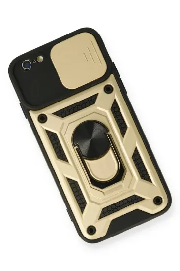 Newface iPhone 6 Kılıf Pars Lens Yüzüklü Silikon - Gold resmi