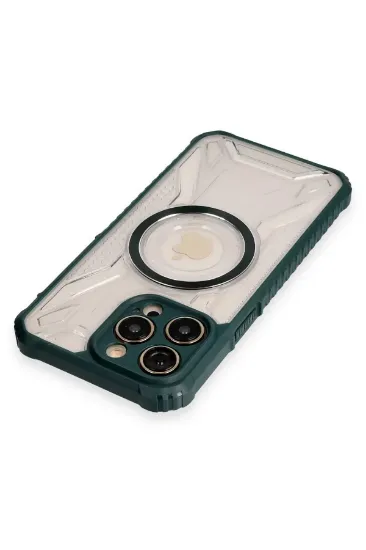 Newface iPhone 12 Pro Kılıf Prag Magneticsafe Kapak - Koyu Yeşil resmi