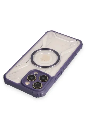 Newface iPhone 12 Pro Max Kılıf Prag Magneticsafe Kapak - Derin Mor resmi