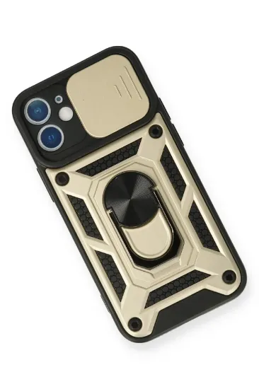 Newface iPhone 11 Kılıf Pars Lens Yüzüklü Silikon - Gold resmi