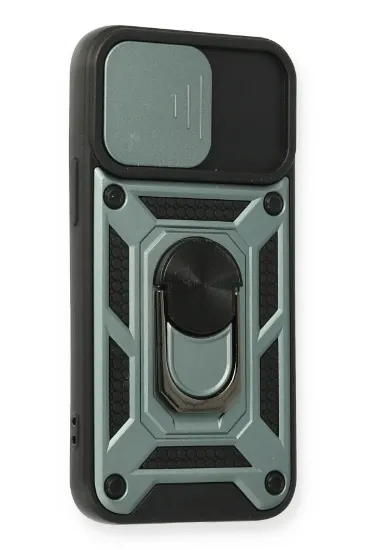 Newface iPhone 11 Kılıf Pars Lens Yüzüklü Silikon - Yeşil resmi