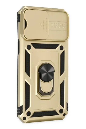 Newface iPhone 14 Pro Max Kılıf Pars Lens Yüzüklü Silikon - Gold resmi