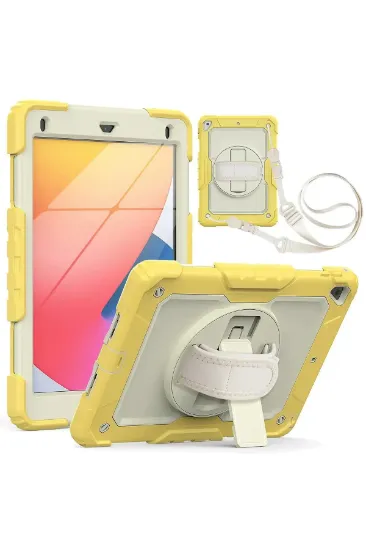 Newface iPad 5 Air 9.7 Kılıf Strap New Tablet Kapak - Sarı resmi