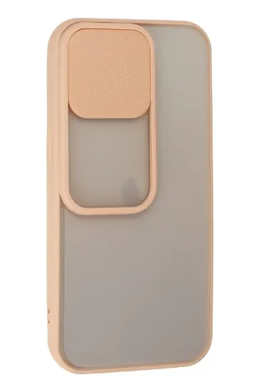 Newface iPhone 13 Pro Kılıf Palm Buzlu Kamera Sürgülü Silikon - Pembe resmi