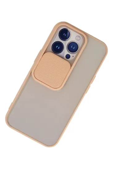 Newface iPhone 13 Pro Kılıf Palm Buzlu Kamera Sürgülü Silikon - Pembe resmi