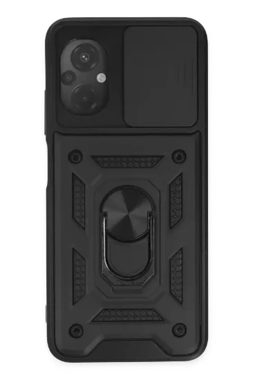 Newface Xiaomi Poco M5 Kılıf Pars Lens Yüzüklü Silikon - Siyah resmi
