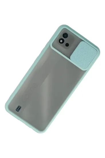 Newface Realme C11 2021 Kılıf Palm Buzlu Kamera Sürgülü Silikon - Turkuaz resmi