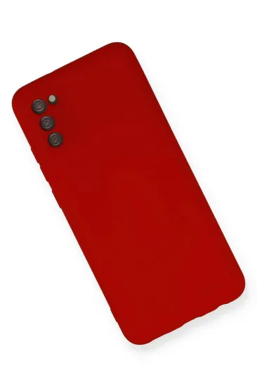 Newface Samsung Galaxy A03S Kılıf Nano içi Kadife Silikon - Kırmızı resmi