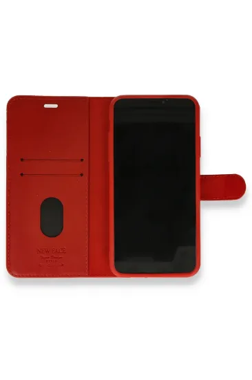 Newface iPhone 12 Mini Kılıf Trend S Plus Kapaklı Kılıf - Kırmızı resmi