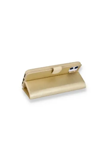 Newface iPhone 12 Mini Kılıf Trend S Plus Kapaklı Kılıf - Gold resmi
