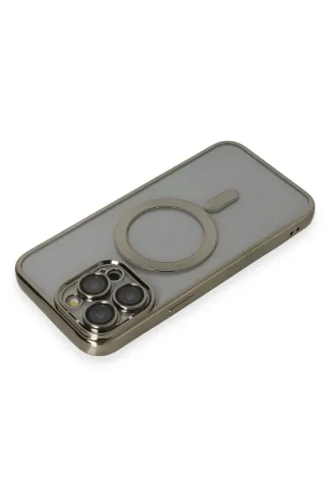 Newface iPhone 14 Pro Max Kılıf Kross Magneticsafe Kapak - Titan Gri resmi