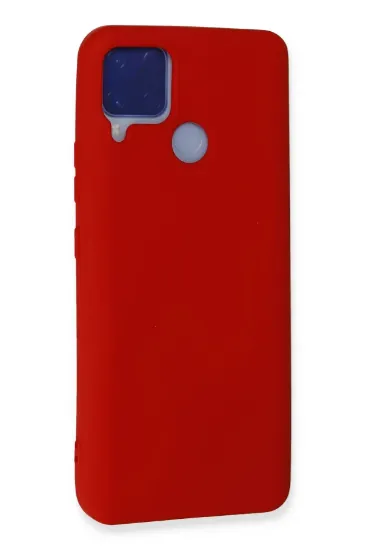 Newface Realme C15 Kılıf Nano içi Kadife Silikon - Kırmızı resmi