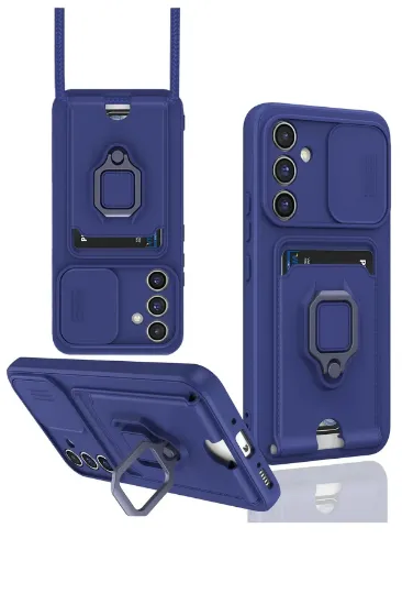 Newface Samsung Galaxy A05S Kılıf Zuma Kartvizitli Yüzüklü Silikon - Lacivert resmi
